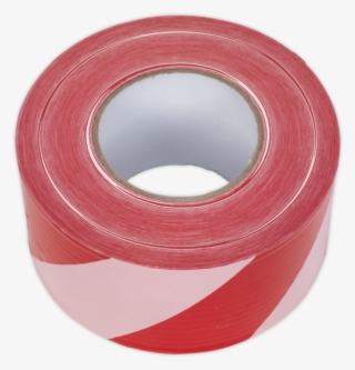 Hazard Warning Barrier Tape 80mm X 100mtr Red/white - Tissue Paper