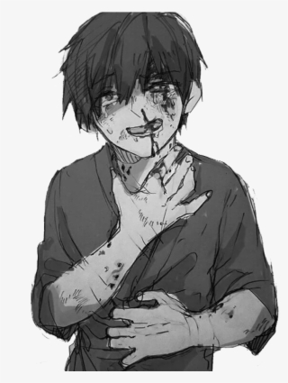 Anime Animeboy Sad Pain Edgy Gore Scary Idk Emo - Anime Poor Little Boy