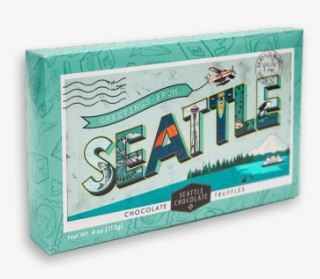 Chocolate Truffles In A Seattle Postcard Box From Seattle - Beer Bottle