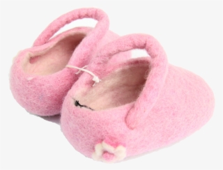 Wool Felt Pink Baby Shoes - Slipper