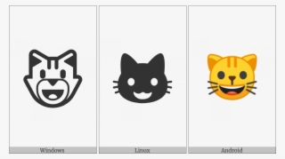 Smiling Cat Face With Open Mouth On Various Operating - Cartoon