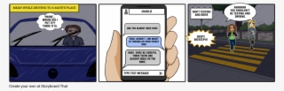 Texting And Driving - Cartoon