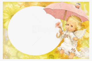 Free Png Best Stock Photos Yellow Transparent Kids - Pink Angel Frame Png