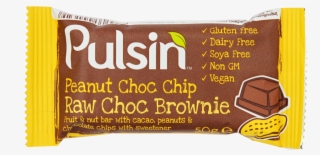 Pulsin' Peanut Choc Chip Raw Choc Brownie 50g - Pulsin Peanut Choc Chip Raw Choc Brownie