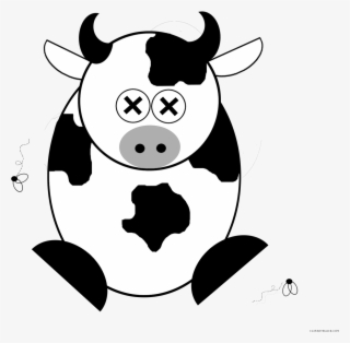 Cartoon Cow Animal Free Black White Clipart Images - Dead Cow Face Cartoon