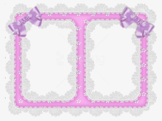 Free Png White Lace And Purple Ribbon Transparent Frame