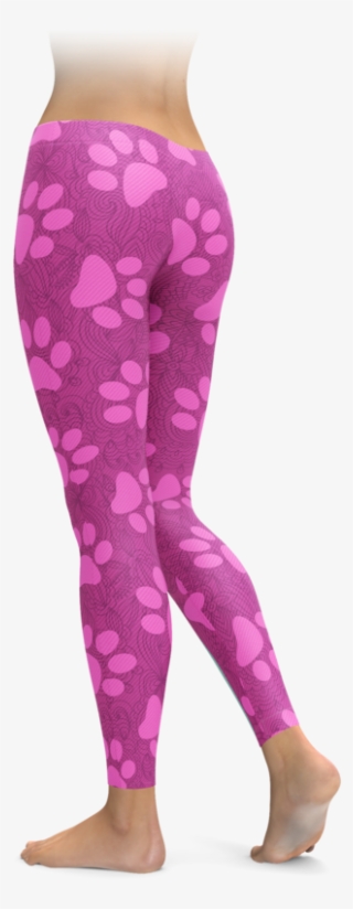 Pink Lace & Paws Leggings - Leggings