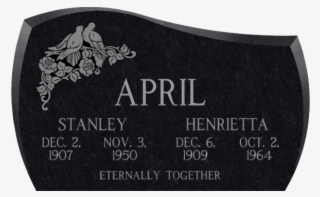April Upright - Headstone Images Black Granite