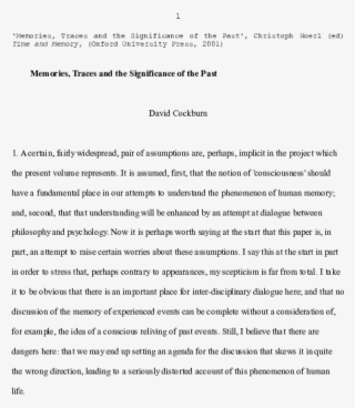 Memories, Traces And The Significance Of The Past - Introduccion De La Nacionalidad