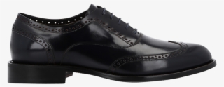 Navy Blue Spazzolato Calfskin Derby Shoes - Saint Laurent Monk Strap Duckies