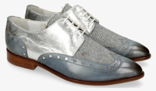 Moroccan Blue Denim Metal Silver - Suede