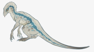 • Art Dinosaur Blue Jurassic Park Velociraptor Jurassic - Illustration