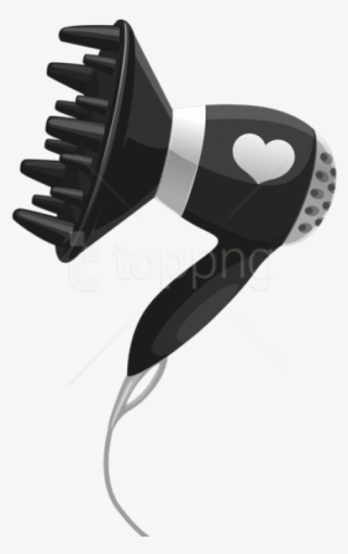 Free Png Download Black Hairdryer With Heart Clipart - Cutting Tool