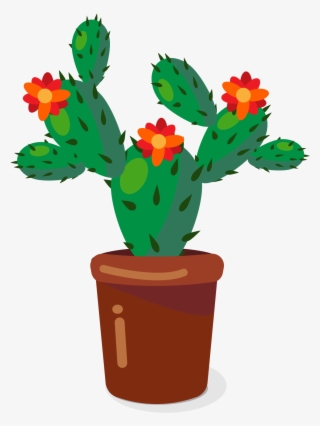 Cactaceae Plant Flowerpot - Flower Pot Cartoon Png