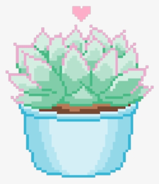 #plant #pixel #kawaiipixel #pixelart #cactus #cute - Aesthetic Blue Pastel Png