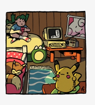 Encounter With Cyndaquil Your Room In Pokemon Gold - Cartoon