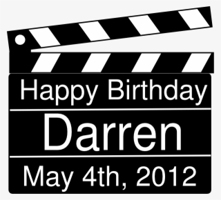 Happy Birthday Clap Board Clip Art - Happy Birthday Clapboard