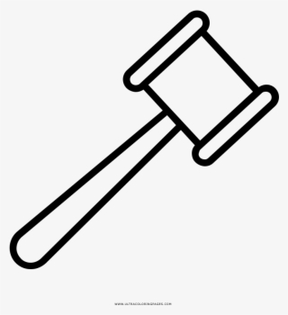 Judge Hammer Coloring Page - Mazo Para Dibujar