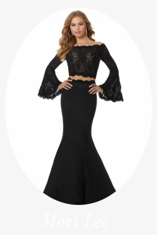 Black Bell Sleeve Prom Dress