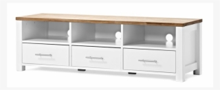 Aprodz Mango Wood Three Front Drawer Storage Tv Stand - Sideboard