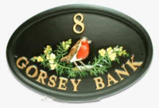 Robin With Gorse House Sign - European Robin