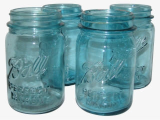 Four Ball Perfect Aqua Pint Canning Or - Glass Bottle