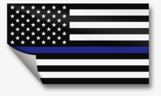 Thin Blue Line Flag Sticker - Black White Red Blue American Flag