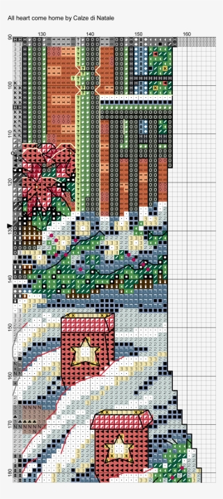 All Hearts Come Home 7 Cross Stitch Christmas Stockings, - Cross-stitch