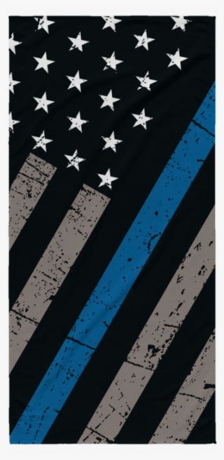 Thin Blue Line Beach Towel - Flag Of The United States