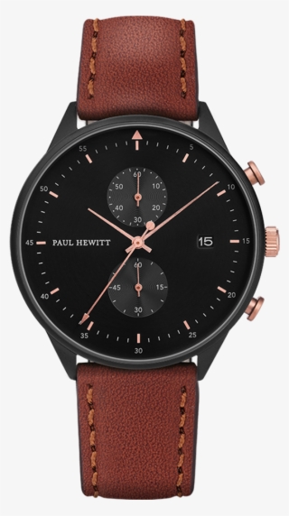 Watch Chrono Line Black Sunray Ip Black/rose Gold Leather - Ph Cb Bsr 1m