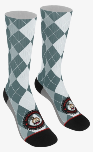 Green Argyle Logo Socks - Sock