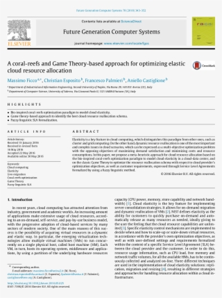 A Coral Reefs And Game Theory Based Approach For Optimizing - Research Article