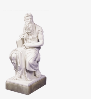 Moses By Michelangelo Base In Alabaster 44 Cm - Statue