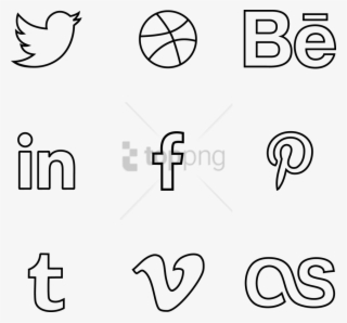 Free Png Download Social Media Line Icons Png Images - Social Media Icons Outline Vector