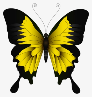 Borboletas Borboleta Amarela E Preta Png - Green Butterfly Clip Art