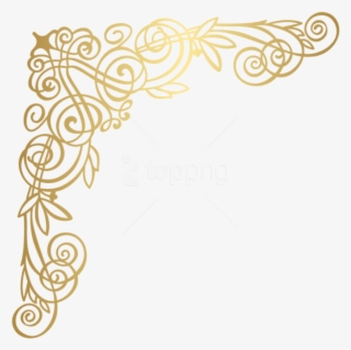 Free Png Download Golden Deco Corner Clipart Png Photo - Corner Golden Design Png