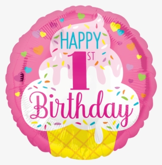 1st Birthday - Girl First Birthday Balloon