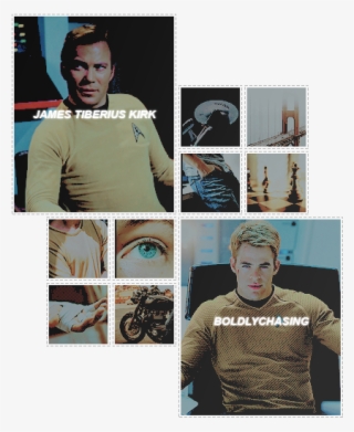 Boldlychasing / Captain James Tiberius Kirk “ Aos & - Collage