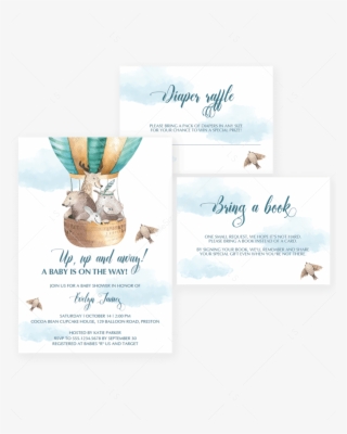 Hot Air Balloon Baby Shower Printable By Littlesizzle - Hot Air Balloon Baby Shower Png