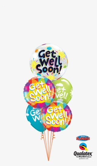 Get Well Soon Bubble & Foil Bouquet - Get Well Soon Balloon Png