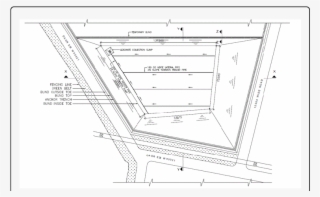 Mavallipura Landfill Plan Showing Leachate Network - Technical Drawing