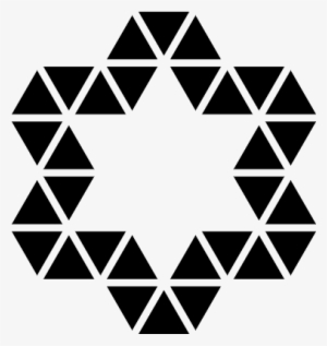 Star Ornament Of Small Triangles Outline Vector - Heart Made Out Of Shapes