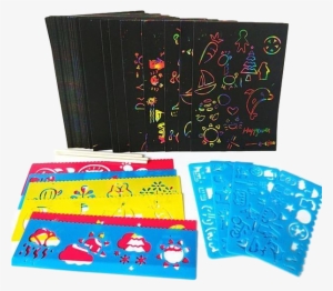 Rainbow Color Scratch Art - Stencil