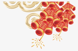 New Year Firecrackers String Transparent Illustration - 炮 竹 素材