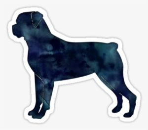 Rottweiler Black Watercolor Silhouette By Tripoddogdesign - Rottweiler
