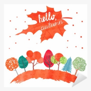 Watercolor Autumn Background - Watercolor Painting