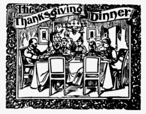 Thanksgiving Dinner Banner With Border Clipart - Illustration