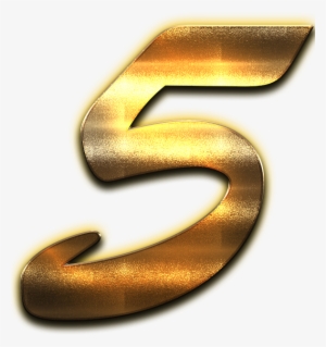 Golden Number 5 Png