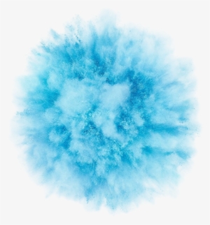Winter Puff Balls Blue Smoke Cloud Explosion - Blue Colour Powder Png