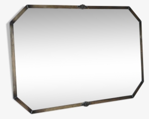 Art Deco Beveled Rectangular Mirror Frame Silver 80x54cm - Ceiling